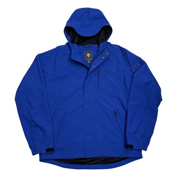 TIMBERLAND Waterproof Windbreaker Designer Casual Blue Jacket Mens Large - Picture 1 of 7